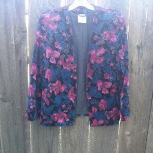 Vintage Velvet Floral Evening Jacket